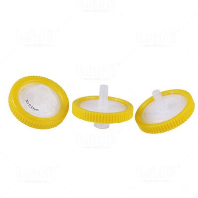 30 mm PTFE Hydrophil verschweißter Spritzenvorsatzfilter 0,45um mit Druck. 100pcs/pk.
