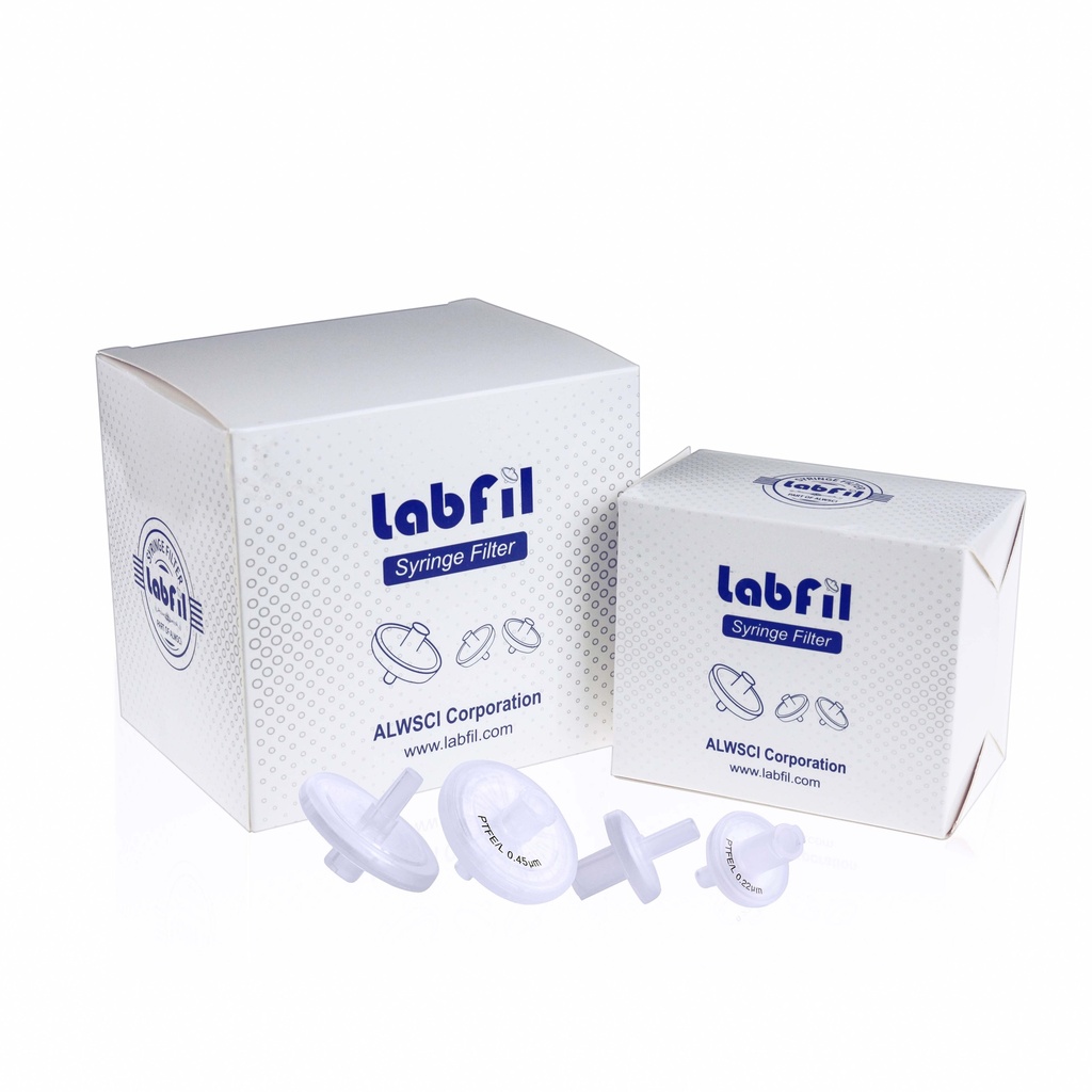 30 mm CA(mit Vorfilter PP 3um) Spritzenvorsatzfilter 0.45um mit Druck. 100pcs/pk.